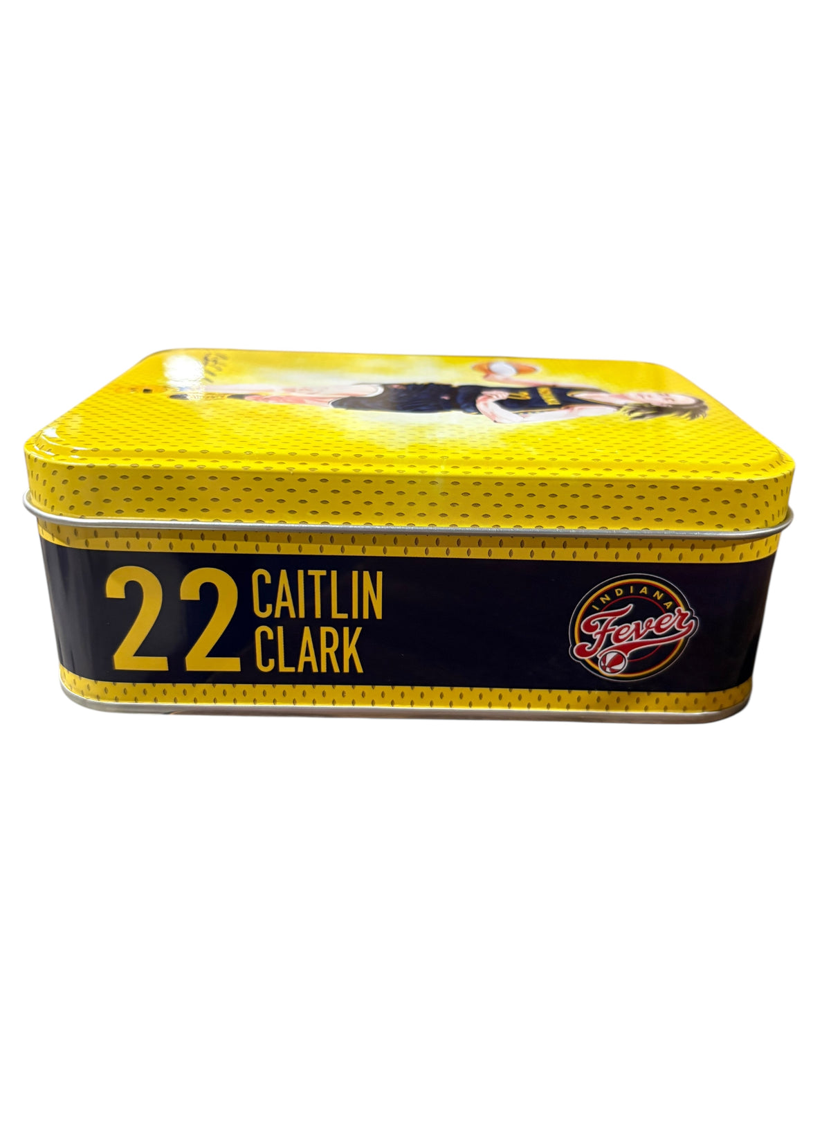 WNBA, Caitlin Clark, Collectible Tin, Empty, NO CARDS, Blue/Yellow - Sports Collectible - Freeman Liquidators - [product_description]