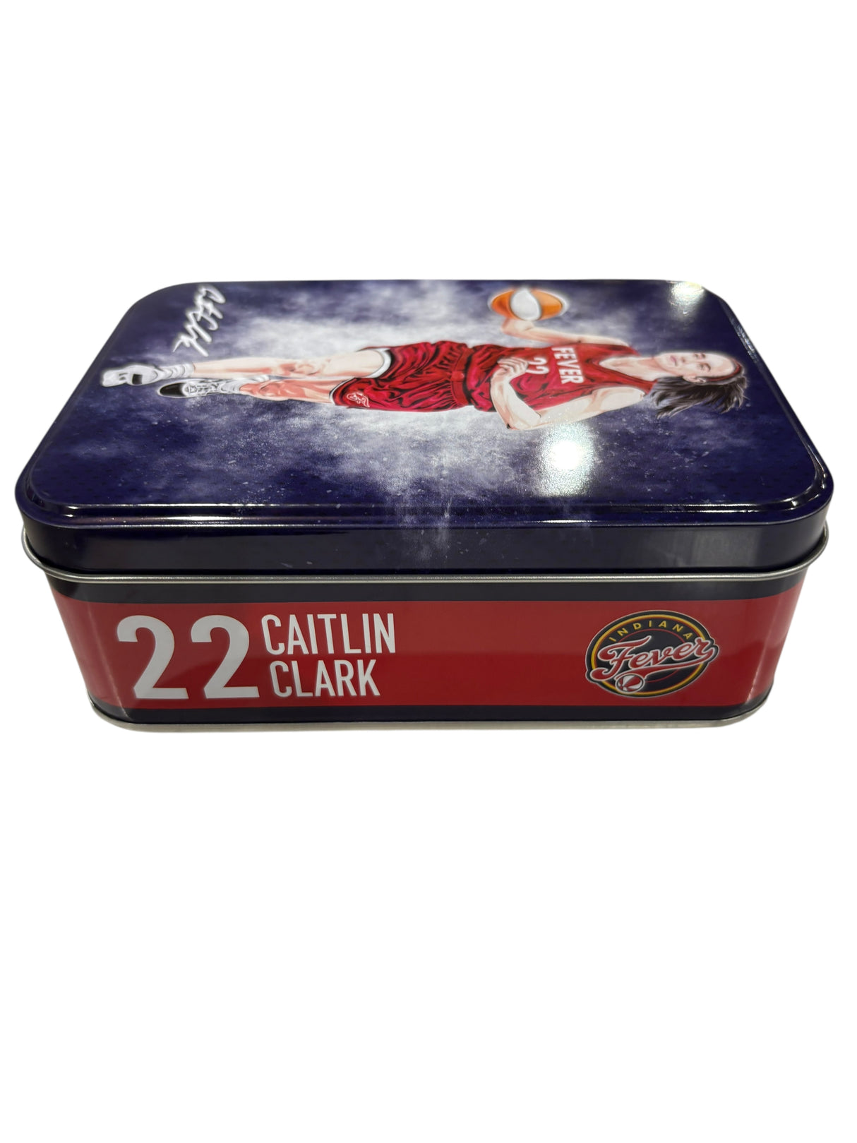 WNBA, Caitlin Clark, Collectible Tin, Empty, NO CARDS, Red/Blue - Sports Collectible - Freeman Liquidators - [product_description]