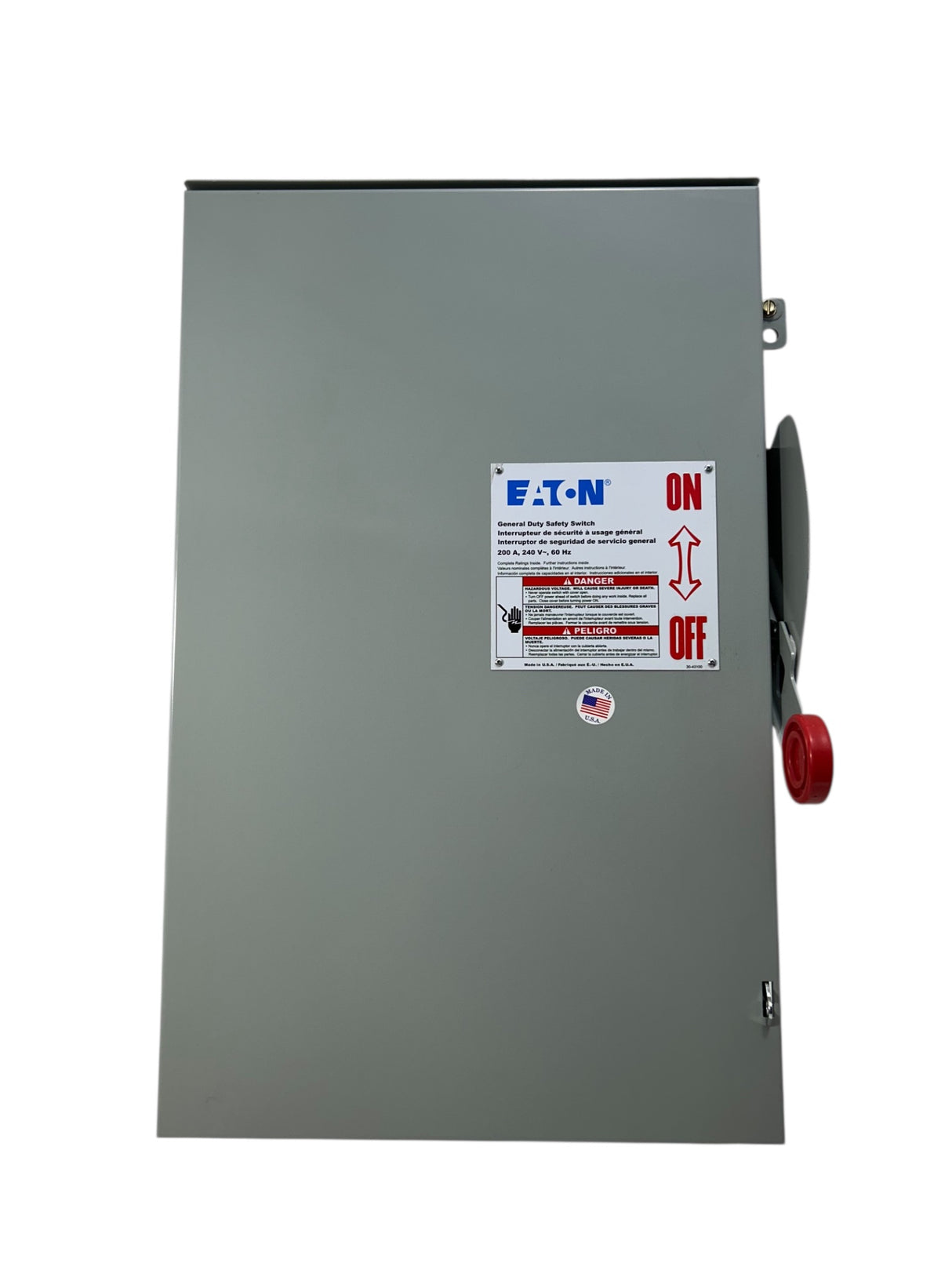Eaton, DG224NRK, 200A, 2‑Pole, Fusible, General‑Duty, Safety Switch, 240V AC, NEMA 3R, (K‑Series, 3‑Wire) - Image 2