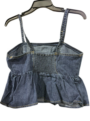 Celebrity Pink, Women's, Medium Wash, Denim, Babydoll, Peplum Top, Medium