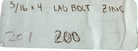 DIVSPEC Zinc Lag Bolts — 5/16" x 4" (Box of 200) - Image 2