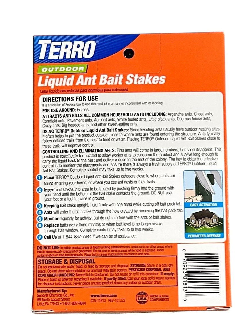 TERRO T1813 Outdoor Ready-to-Use Liquid Ant Bait Stake Ant Killer Trap - Kills Common Household Ants - Image 2