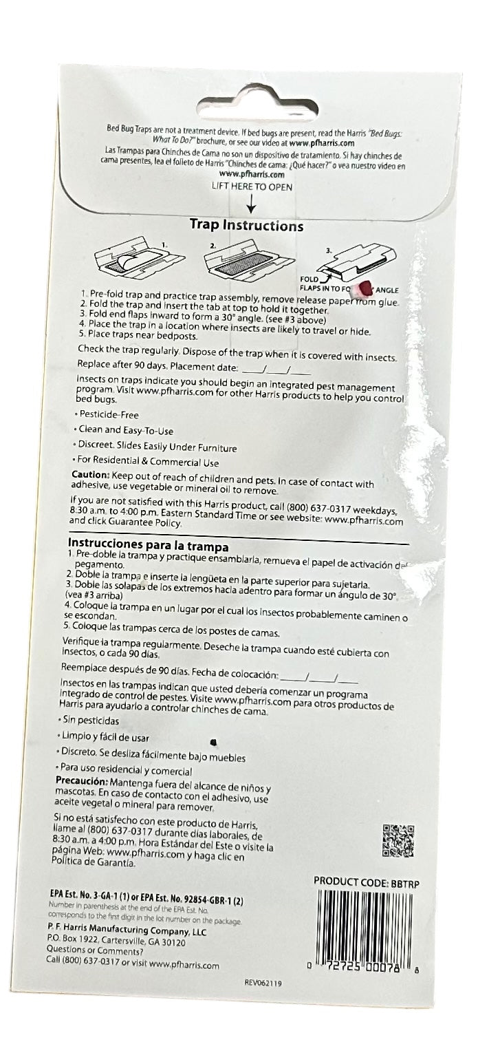 Harris All Natural Bed Bug Traps, 2 Pack, 4 traps each - IN STORE PICKUP ONLY - Image 2