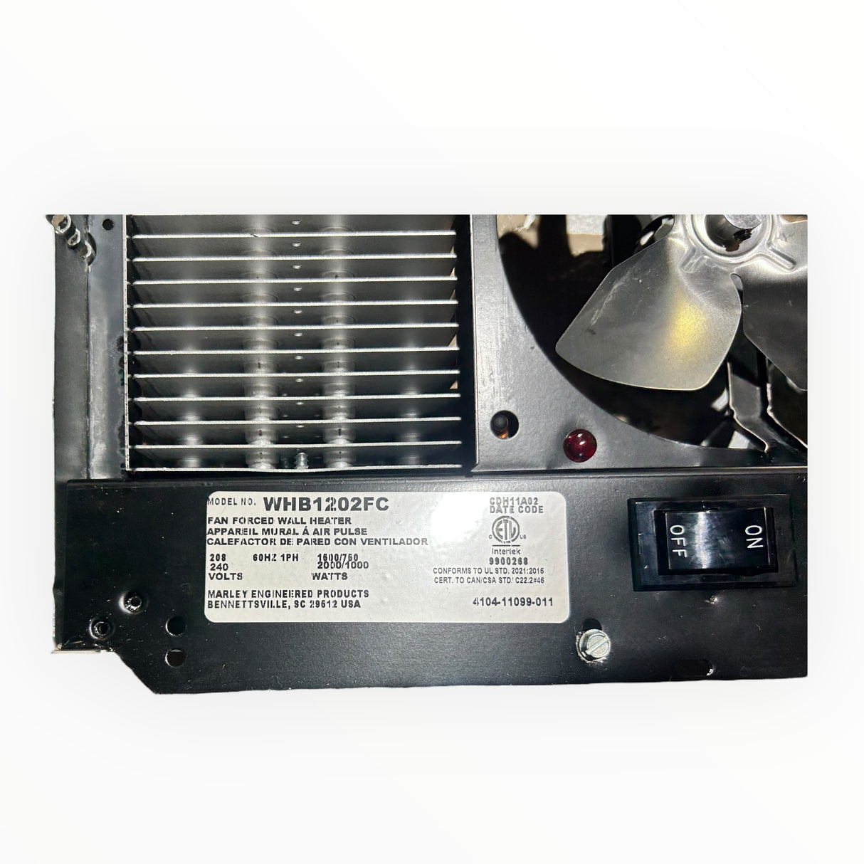 QMark, CWH1202DSF, Wall Heater, 2/1/1.5/0.75KW, 240/208V, 1PH, 9/5/8/4A - FreemanLiquidators - [product_description]