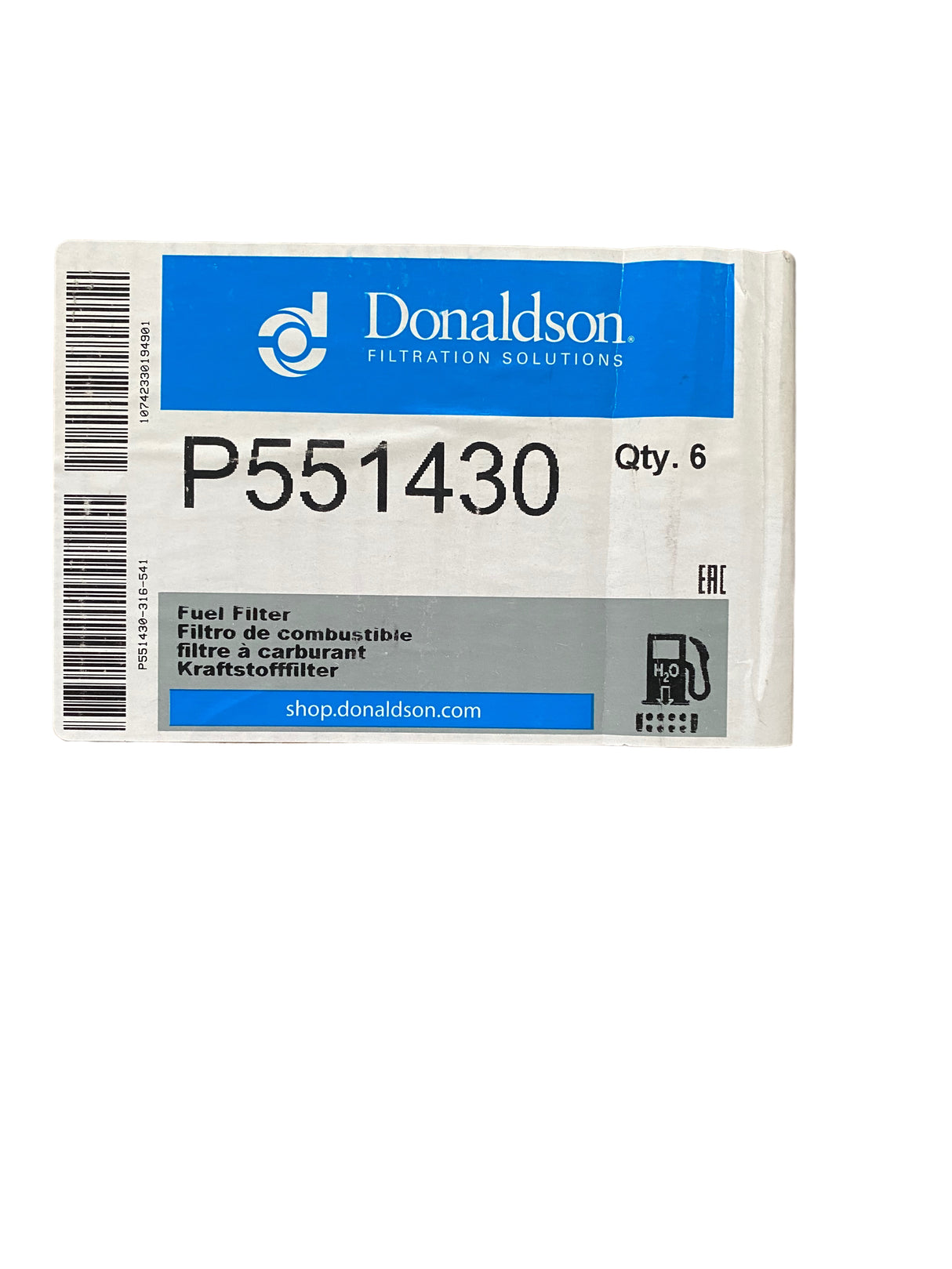 Donaldson, P551430, Fuel Filter, Water Seperator Cartridge, (6pk) - FreemanLiquidators - [product_description]