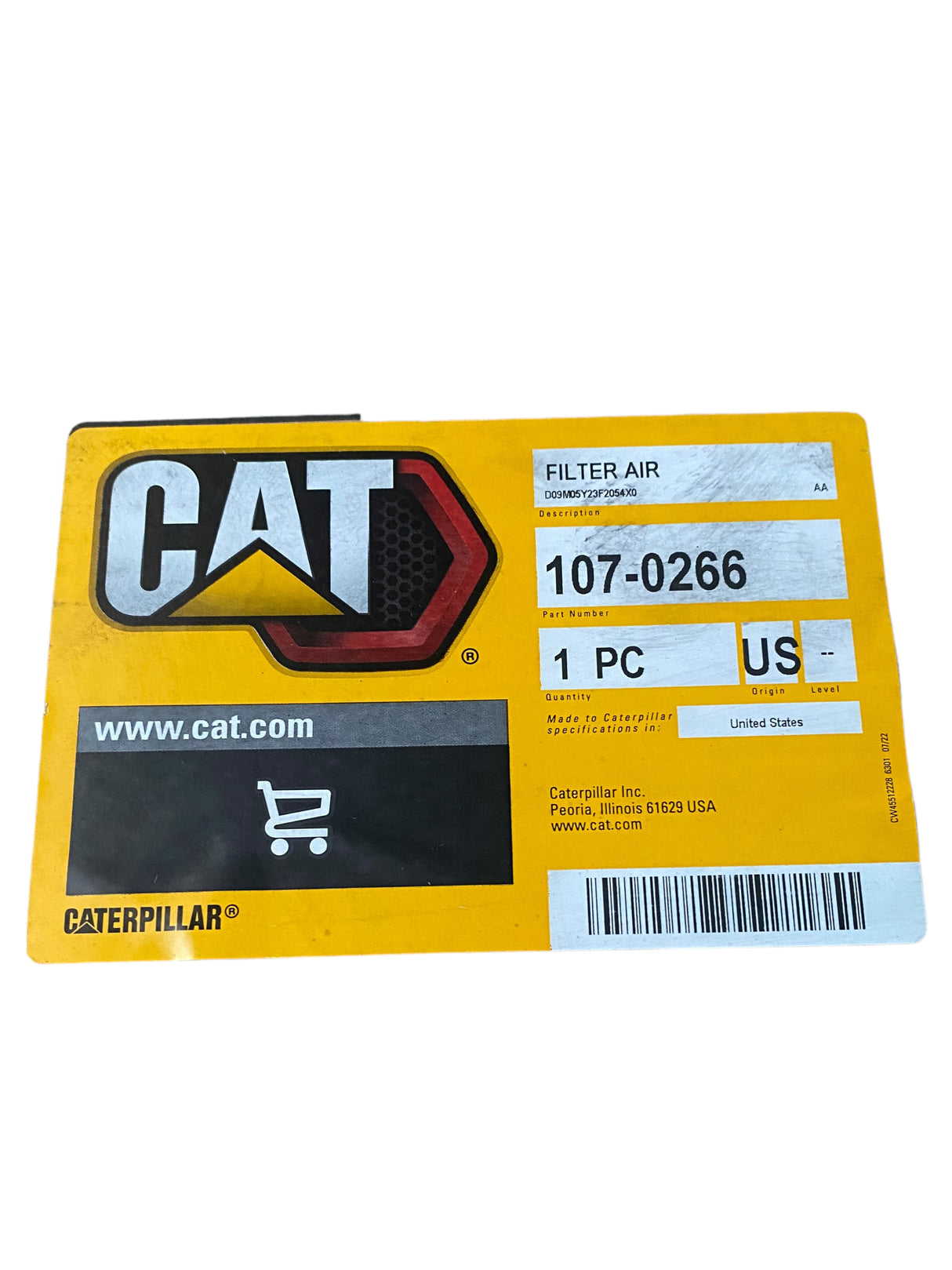 Caterpillar, 107-0266, Cabin Air Duct Filter - Freeman Liquidators - [product_description]