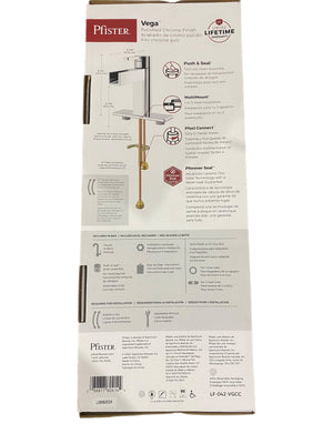 Pfister, LF-042-VGCC, Vega, Single, Control, 4 Inch, Centerset, Bathroom, Faucet, Polished Chrome, Water-Efficient Model - Freeman Liquidators