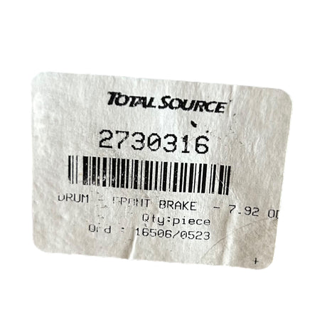 TotalSource, 2730316, Front Brake Drum, 7.92 O.D - Freeman Liquidators