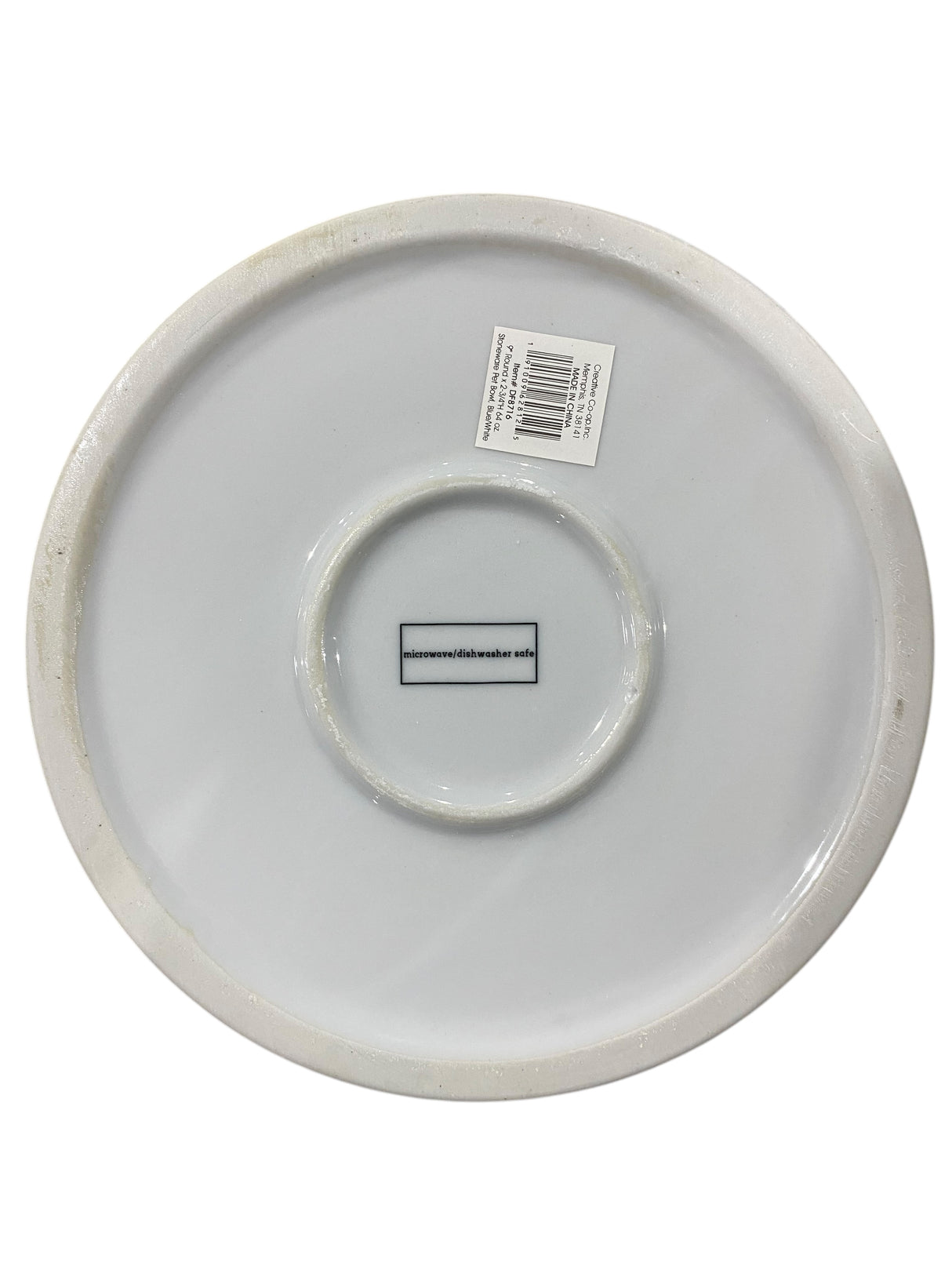 Creative Co-Op, Large, Stoneware, 9", Pet, Bowl, Design, Blue/White, 8 Cup, 64oz. - Freeman Liquidators