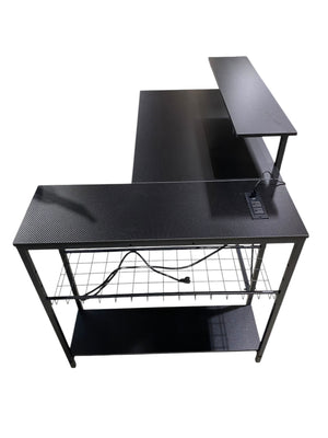 Gaming Desk, Power Outlets, 42", L-Shaped, LED Lights, Black, In Store Pickup Only - Freeman Liquidators