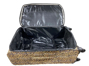 DD'S, Leopard Print, Luggage, 27"x17"x11"