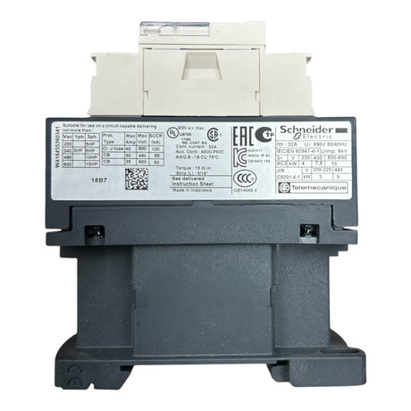 Schneider Electric, LC1D18B7, IEC Contactor, 18A, 10HP at 480VAC - Freeman Liquidators - [product_description] - Contactors