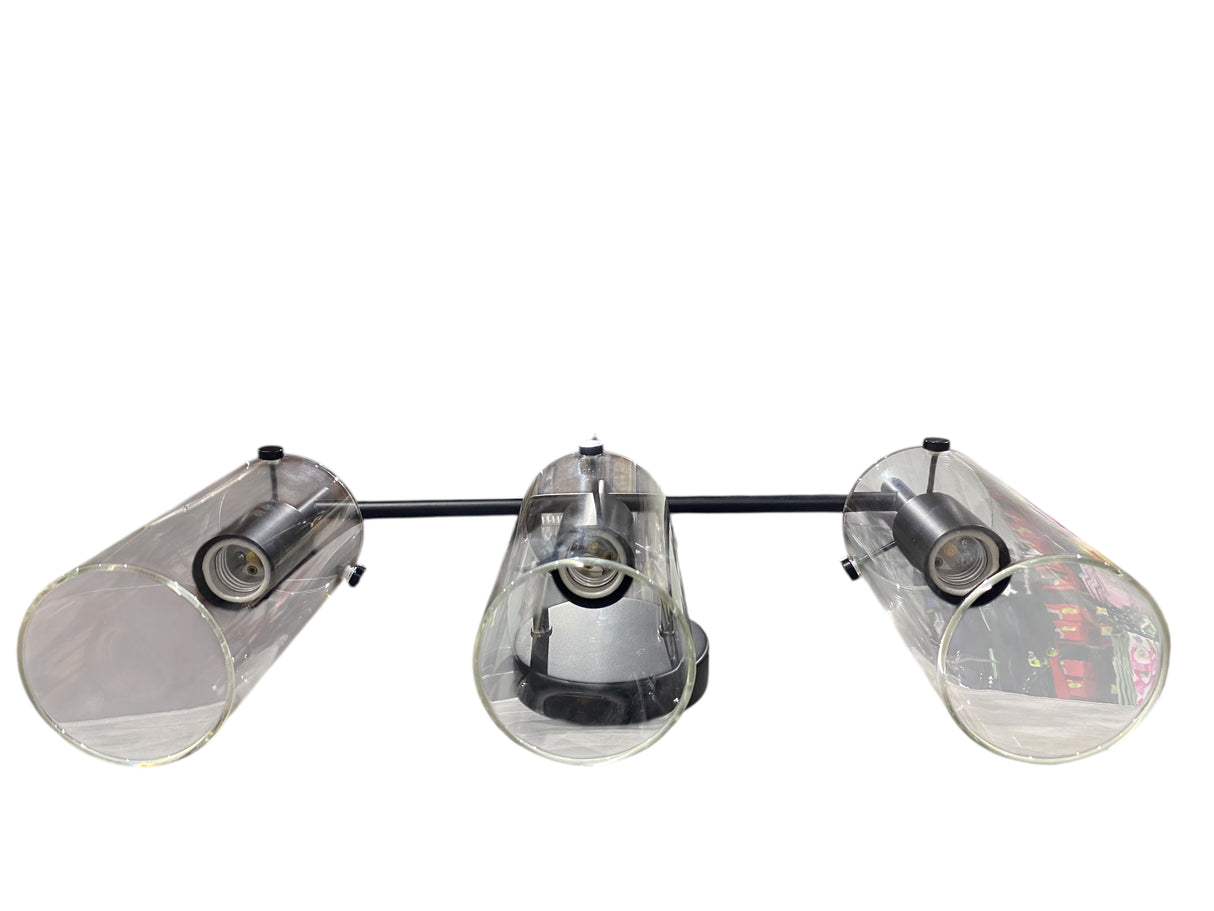 ‎Zarbitta, 3 Light, Bathroom, Vanity, Light Fixture, Black Matte, Clear Glass, Shade - Freeman Liquidators - [product_description] - Indoor Lighting