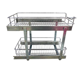 Storking, 2 Tier, Pull Out, Cabinet, Organizer, 11" W X 17" D, Chrome Plated - Freeman Liquidators - [product_description] - MISC Storage
