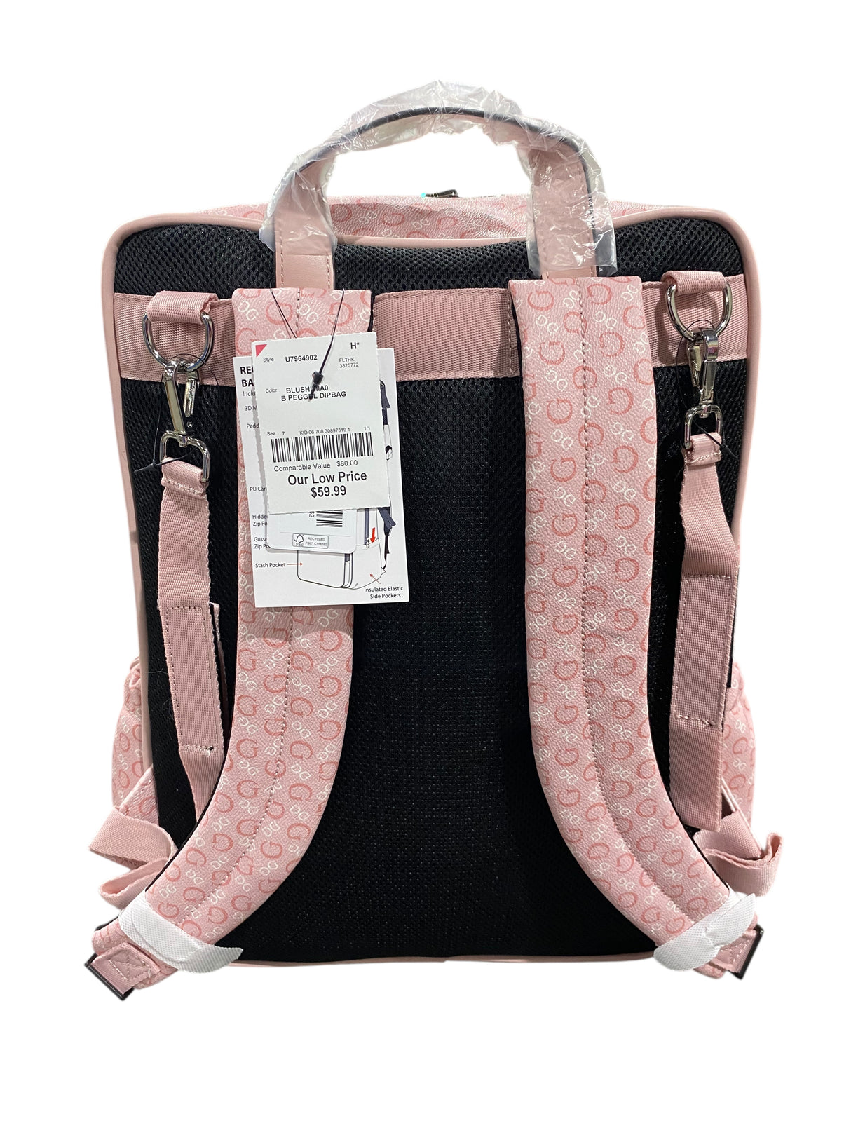 Guess, Lottie Travel, Diaper Bag, Pink
