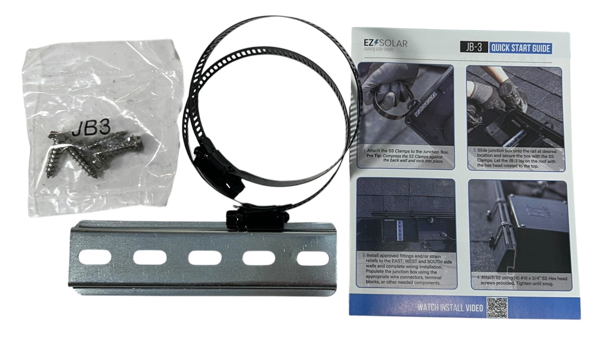 EZ Solar, JB‑3, Universal Rail/Panel‑Mount, PV Junction Box, (NEMA 3R) - Image 3