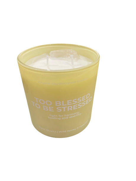 Too Blessed To Be Stressed, Wild Honey, Hyacinth, Clear Quartz, 14oz - Freeman Liquidators