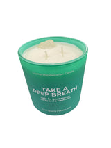 Take A Deep Breath, Crystal, Manifestation, Candle, Ocean Mist, Clear Quartz, 14oz - Freeman Liquidators