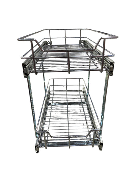 Storking, 2 Tier, Pull Out, Cabinet, Organizer, 11" W X 17" D, Chrome Plated - Freeman Liquidators - [product_description] - MISC Storage