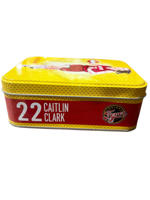 WNBA, Caitlin Clark, Collectible Tin, Empty, NO CARDS, Red/Yellow