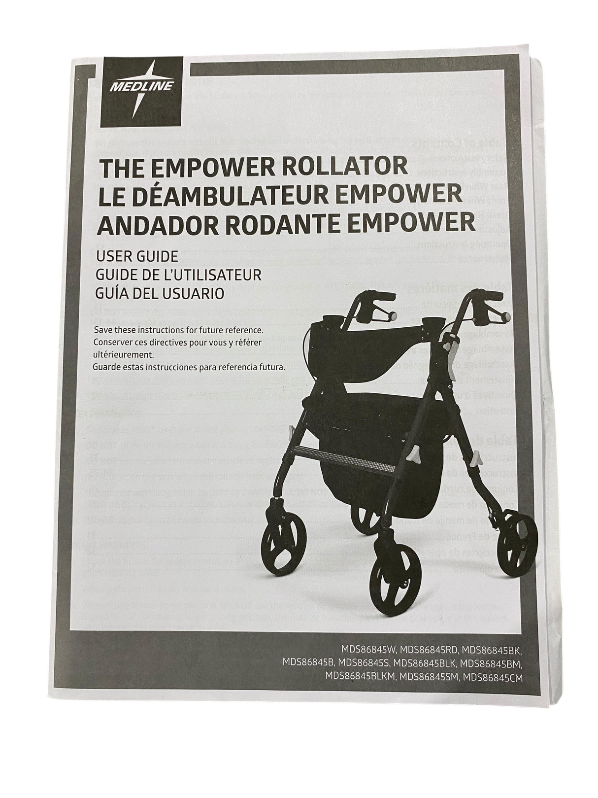 Medline, Empower, Rollator, Folding, Rolling, Walker