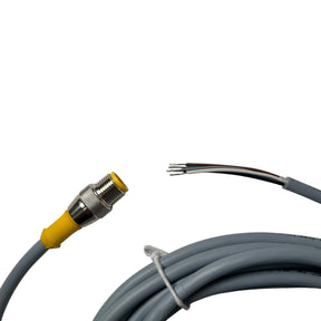 Turck, RS 4.5T-5, Cordset, M12 Male to Cut-end, Gray, 5 cond., 5 meters, Eurofast Series - NEW IN ORIGINAL PACKAGING - Freeman Liquidators