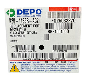 DEPO, K30-1135R-AC2, FORD, RT Headlamp Assy, ‘07-‘14 EXPEDITION - Image 5