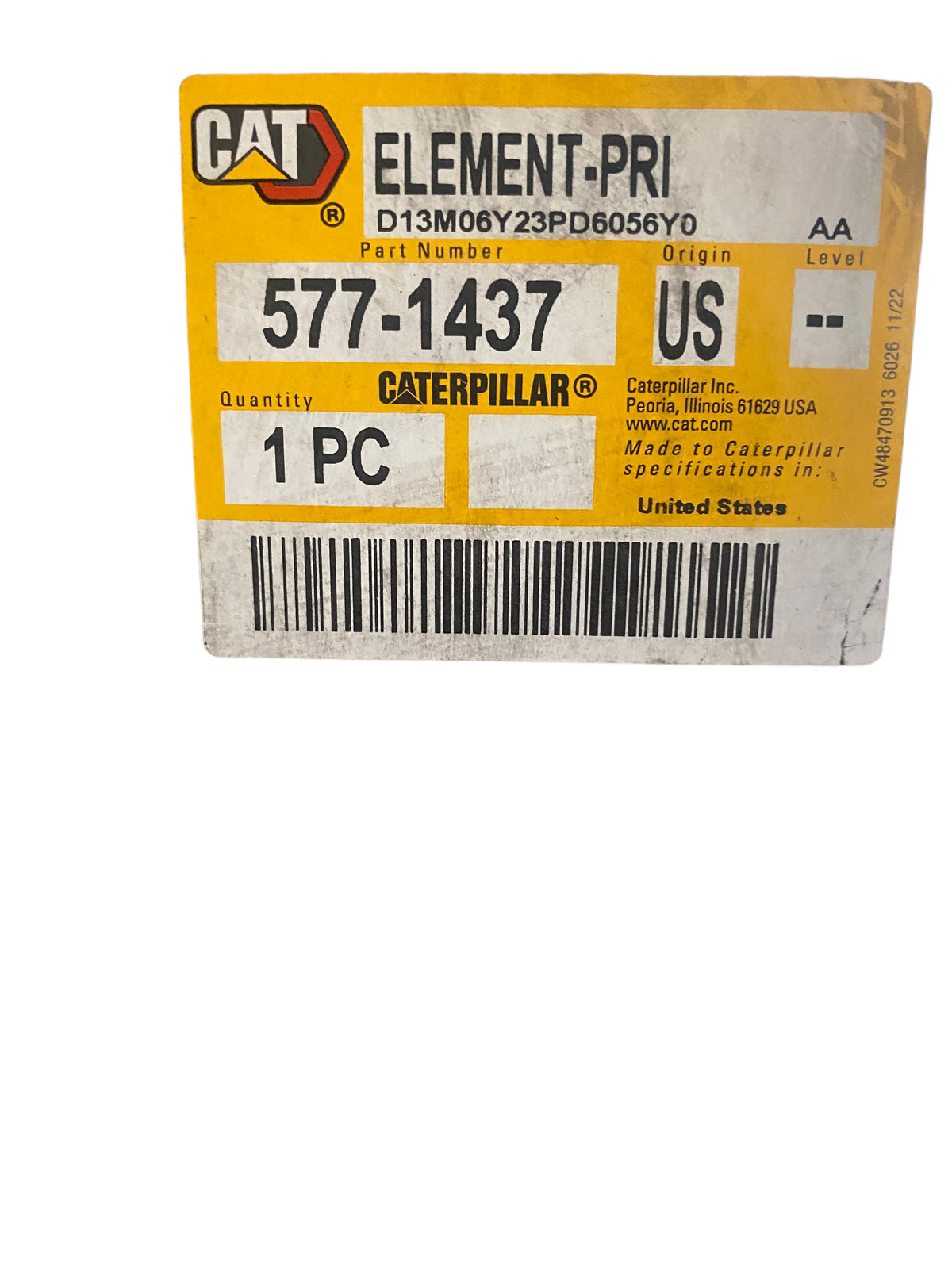 5771436 Caterpillar, 577-1437, Primary Air Filter – Freeman Liquidators