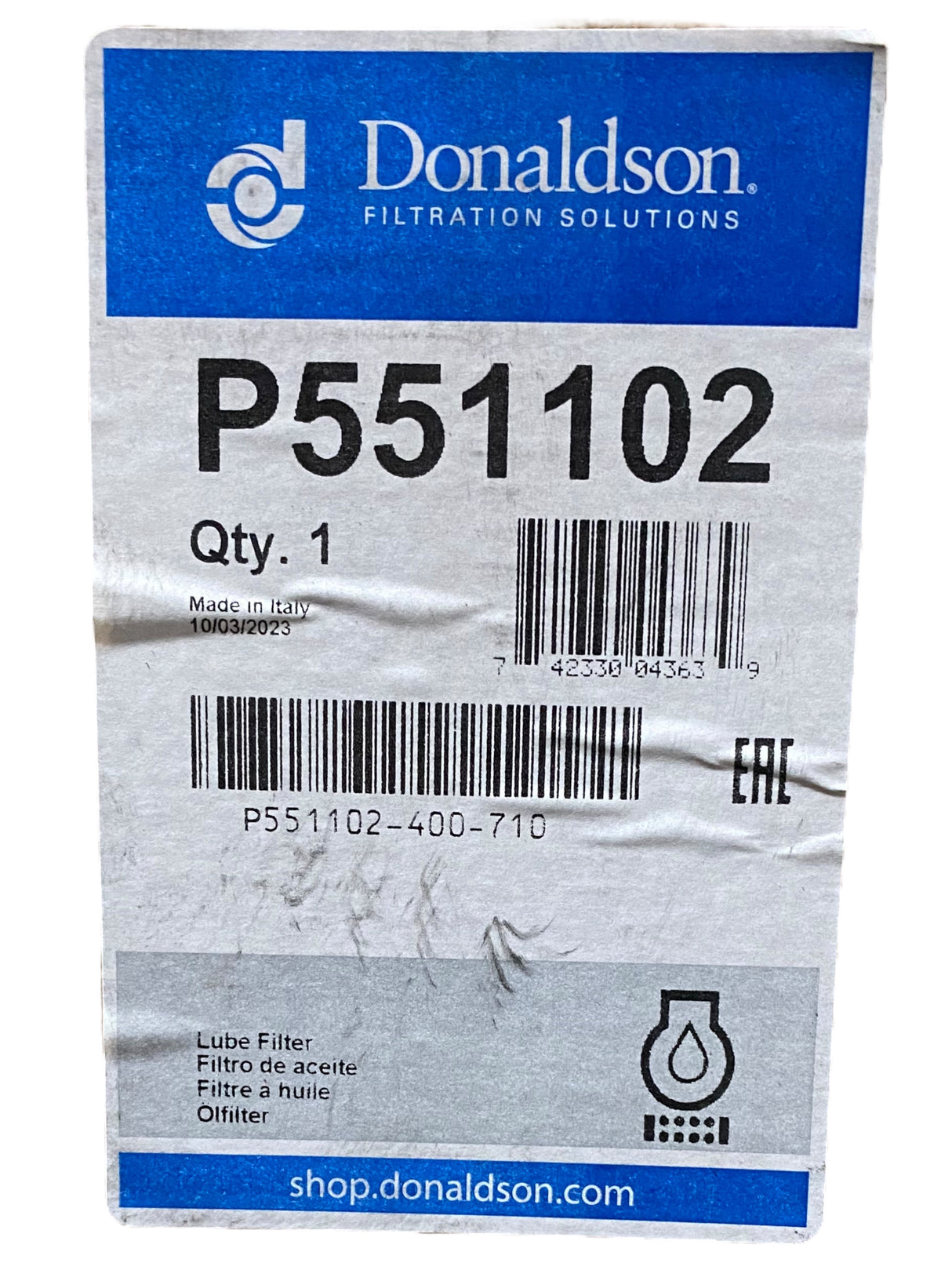 Donaldson, P551102, Full Flow, Spin On, Lube Filter - Freeman Liquidators - [product_description]