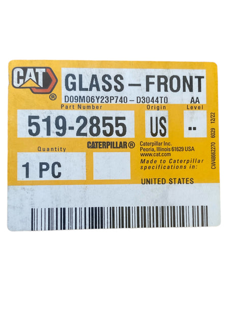 Caterpillar, 519-2855, 5mm Thick, Cab Safety Window Glass - Freeman Liquidators