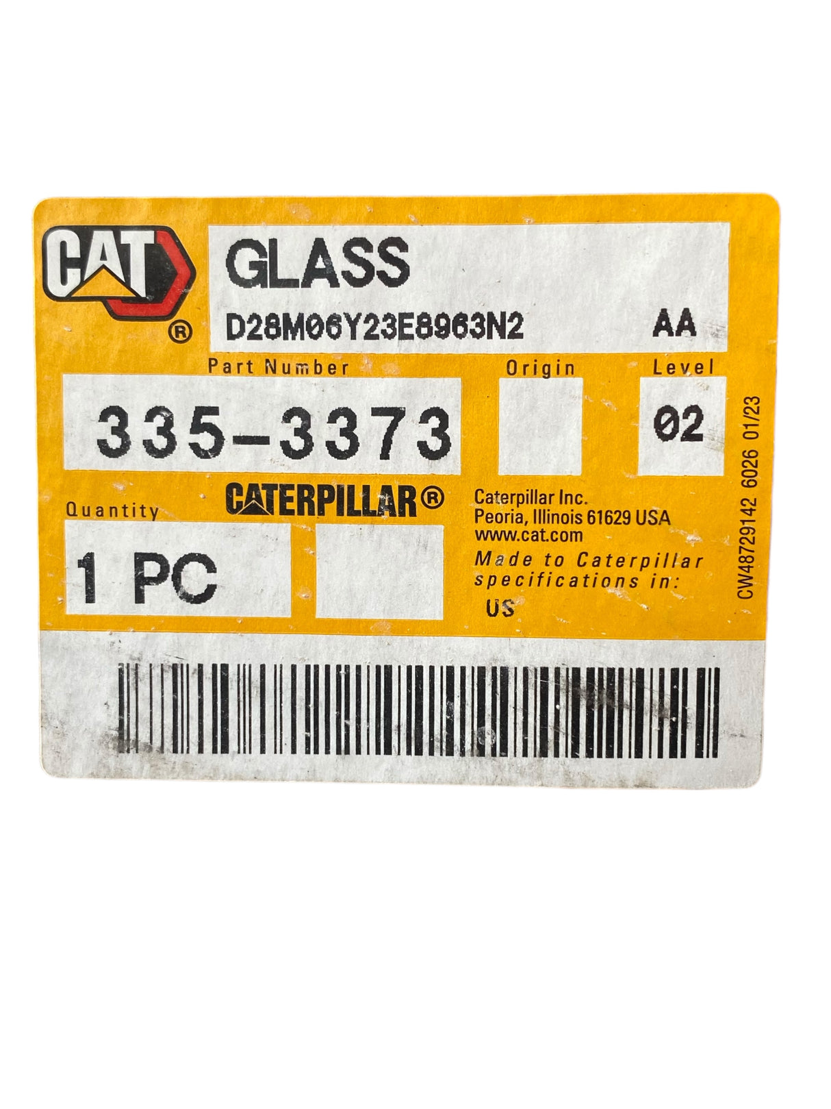 Caterpillar, 335-3373, Glass - Freeman Liquidators