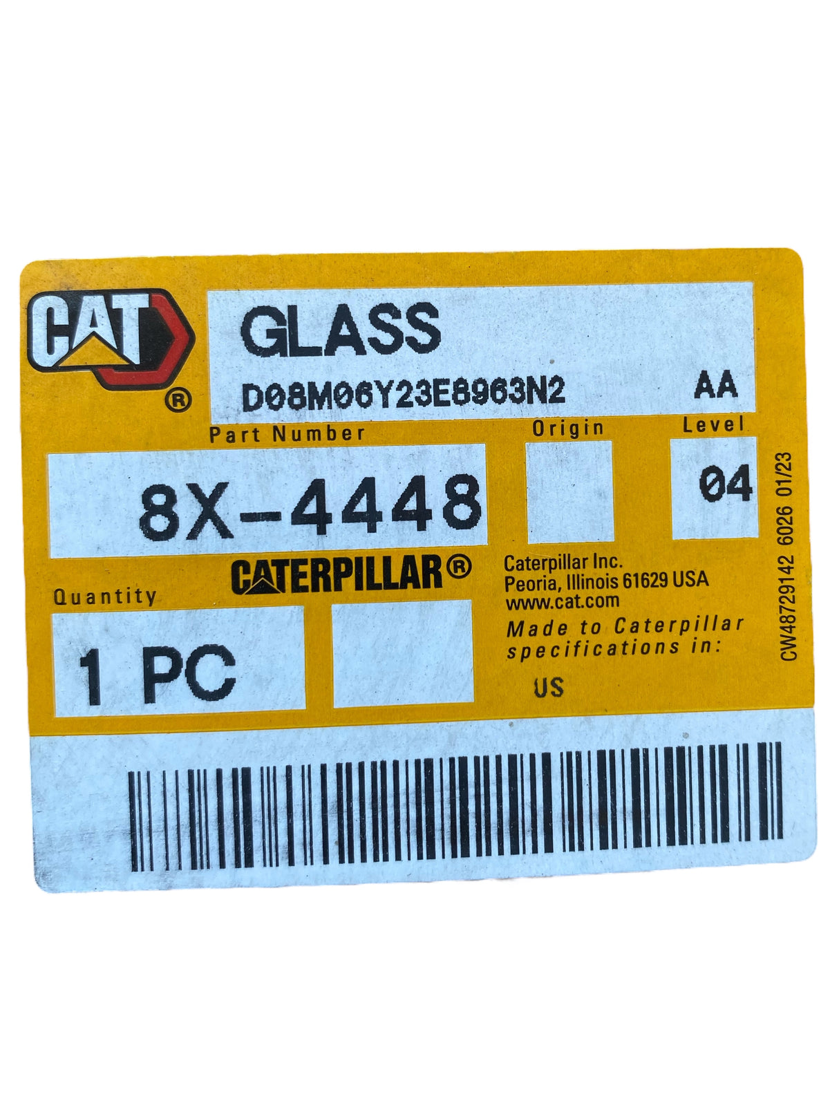 Caterpillar, 8X-4448, 780mm Height, Safety Glass - Freeman Liquidators