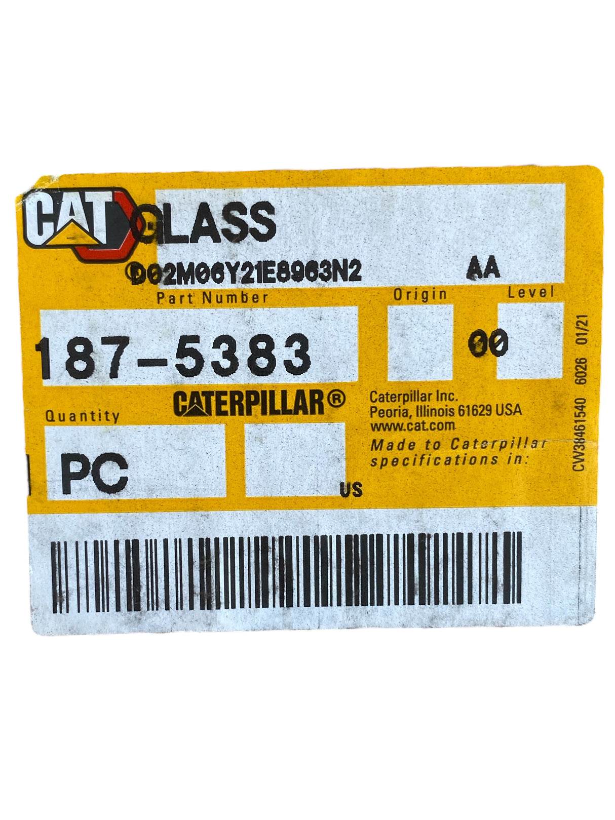 Caterpillar, 187-5383, Lower Glass - Freeman Liquidators