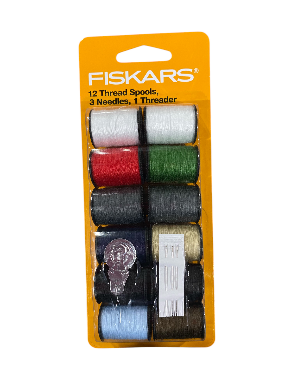 Fiskars, 12pc, Hand, Sewing, Thread Kit with Needles, Polyester Material