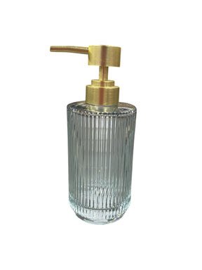 Sonoma, Ribbed Glass, Soap Pump, Aqua - Freeman Liquidators - [product_description] - BATHROOM ACCESSORY