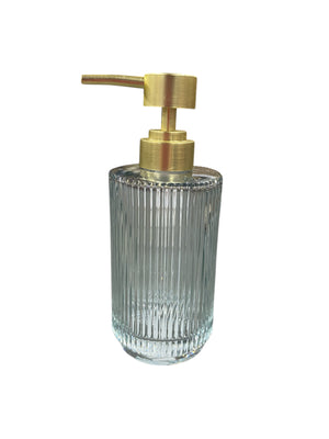 Sonoma, Ribbed Glass, Soap Pump, Aqua - Freeman Liquidators - [product_description] - BATHROOM ACCESSORY