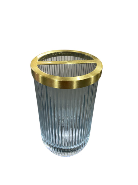 Sonoma, Ribbed Glass, Toothbrush, Holder, Aqua - Freeman Liquidators - [product_description] - BATHROOM ACCESSORY