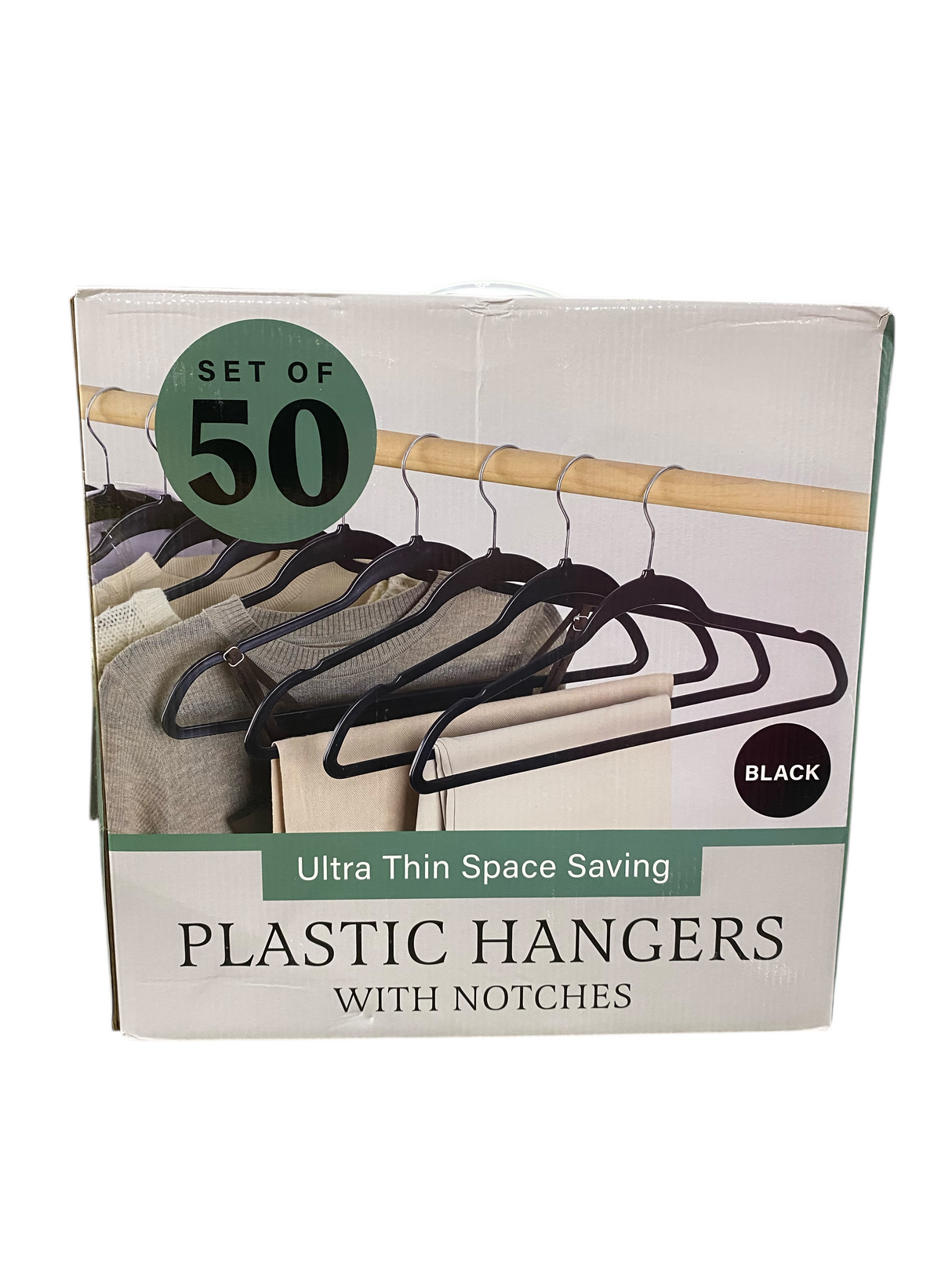 DreamDecor Furnishings, Ultra Thin, Plastic, Hangers, Set of 50, Black - Freeman Liquidators - [product_description] - CLOTHING HANGERS
