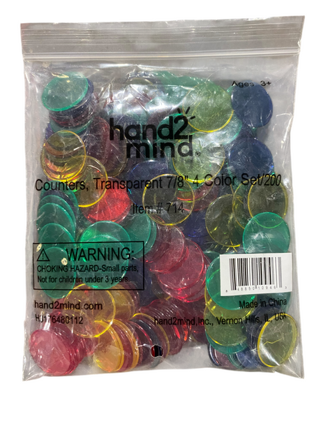 Hand2Mind, Transparent Color Counting Chips, Set of 200 - Freeman Liquidators - [product_description] - 