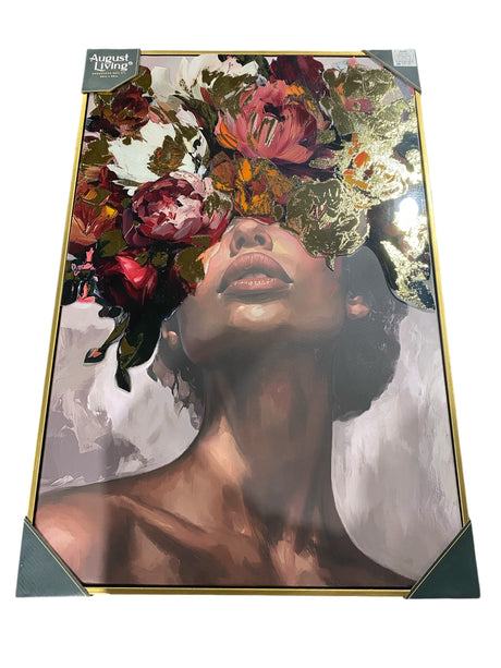 August Living, Framed, Flower Head, Woman, Canvas, Print, 24"x36" - Freeman Liquidators - [product_description] - CANVAS