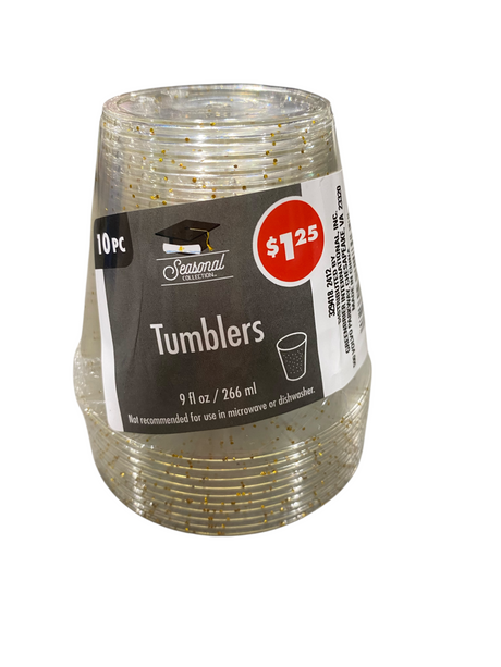Seasonal Collection, Glitter Tumblers, 10pk - Freeman Liquidators - [product_description] - 