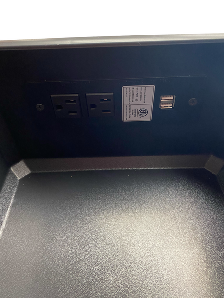 Lounge, Straight, Electric Sectional Console, Grey, Cloth, IN STORE PICKUP ONLY - Freeman Liquidators - [product_description] - FURNITURE