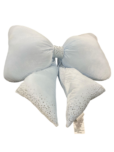 Decorative Bow Pillow, Rhinestones, Blue - Freeman Liquidators - [product_description] - THROW PILLOWS