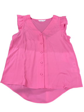 Lauren Conrad, Women's, Ruffle Shoulder, V-Neck, Tank, Small, Pink - Freeman Liquidators - [product_description] - Women's Clothing