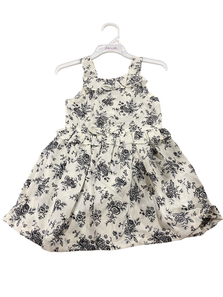 Nannette, Toddler, Girls, Dress, Floral, Black/White - Freeman Liquidators - [product_description] - Toddler Clothing