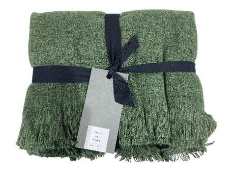 West Elm, Brushed Woven Throw, 50x60, Evergreen - Freeman Liquidators - [product_description] - throw blanket