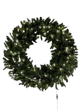 Lights for Christmas, Sequoia, Fir Wreath, 48", LED, Pure White - Christmas Wreath - Freeman Liquidators - [product_description]