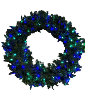 Lights for Christmas, Sequoia, Fir Wreath, 48", LED, Ocean - Christmas Wreath - Freeman Liquidators - [product_description]