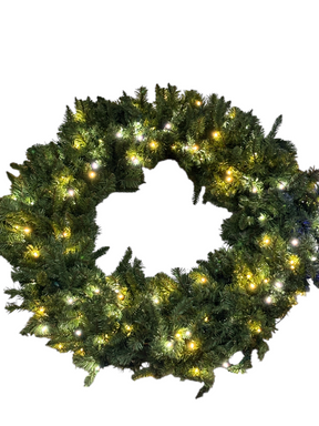 Lights for Christmas, Sequoia, Fir Wreath, 48", LED, Champagne, Twinkle - Christmas Wreath - Freeman Liquidators - [product_description]