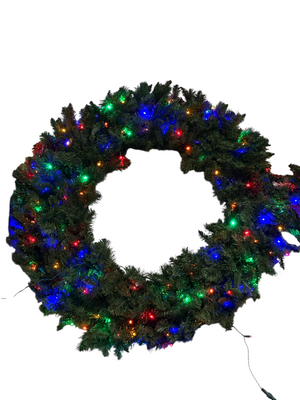 Lights for Christmas, Sequoia, Fir Wreath, 48", LED, Multi
